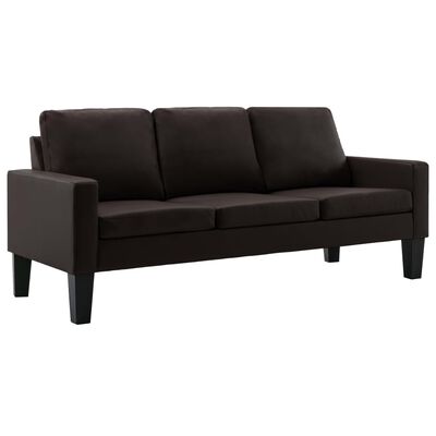 vidaXL 3-osobowa sofa, brązowa, sztuczna skóra