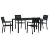 vidaXL Zestaw do jadalni w ogrodzie 5 pcs Czarny