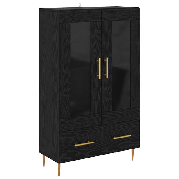 vidaXL Highboard z szufladą Czarny Dąb 69,5 x 31 x 115 cm