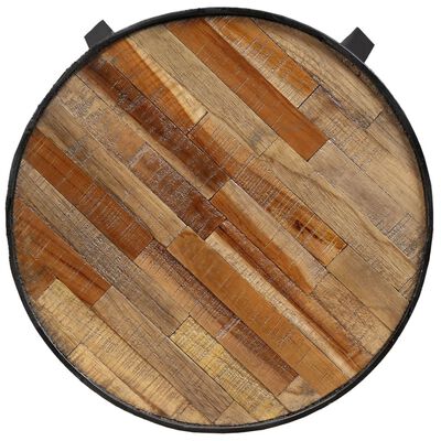 vidaXL Okrągły stolik z odzyskanego drewna tekowego