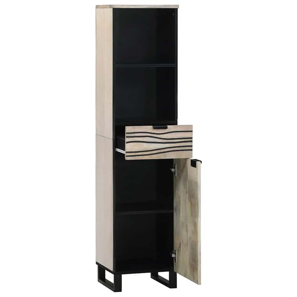 vidaXL Szafka pod umywalkę z p&oacute;łką z drzwiami Biały 38 x 33 x 160 cm