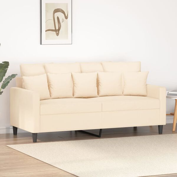 vidaXL Sofa 2-osobowa, kremowy, 140 cm, tapicerowana aksamitem