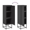 vidaXL Szafka, czarna, 36x39x123 cm, stal