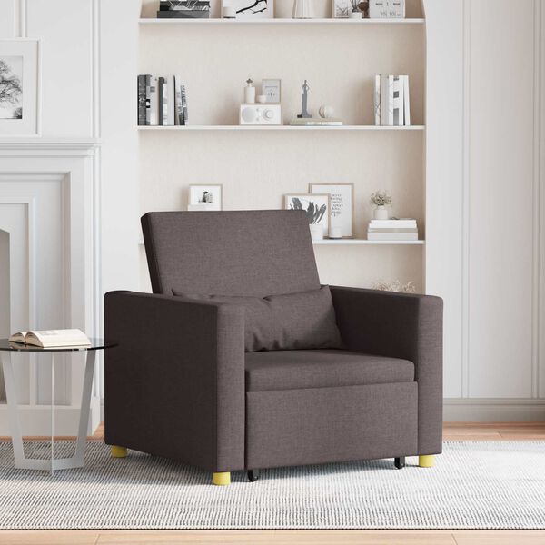 vidaXL Rozkładana sofa jednoosobowa ciemnobrązowy 90 x 165 x 87 cm