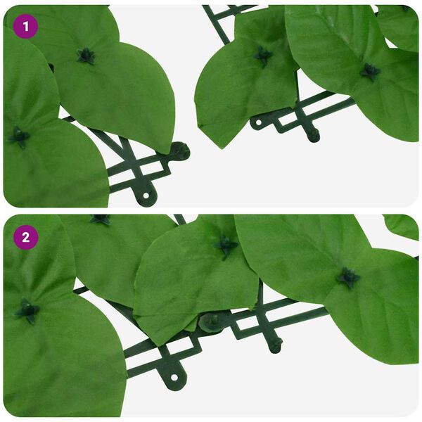 vidaXL Parawan balkonowy, zielone liście, 200x100 cm