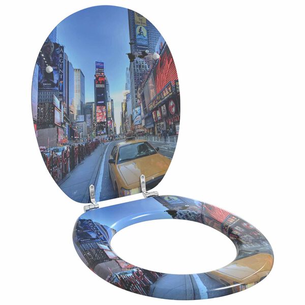 vidaXL Deski sedesowe, 2 szt., MDF, wz&oacute;r Nowy Jork