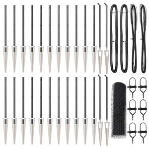 vidaXL Słupek ogrodzeniowy. Szary 50 x 0,4 m (siatka 25 mm) Stal i PVC