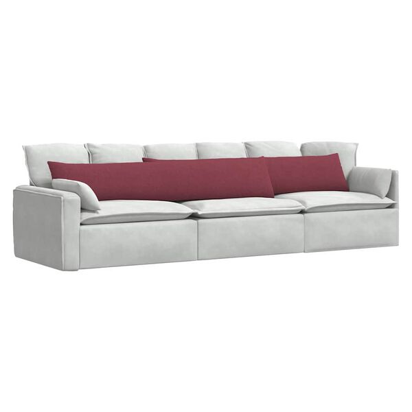 vidaXL Poduszki na sofę 2 pcs Czerwone wino 200 x 40 cm tkanina