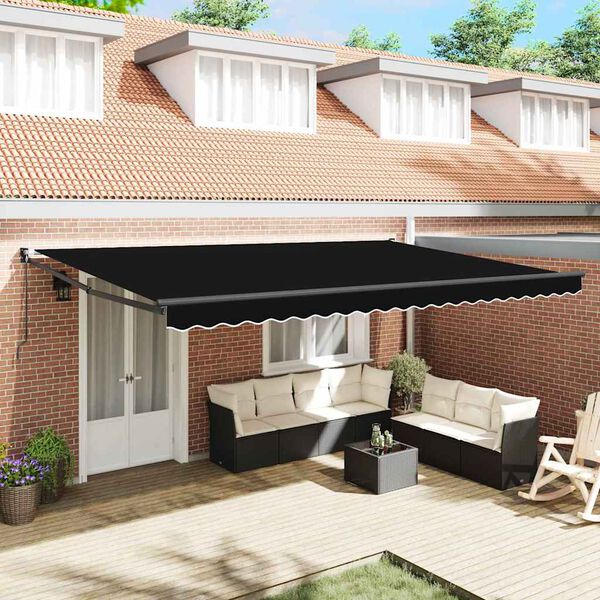 vidaXL Markiza Czarny 500 x 300 x 165 cm Poliester i Metal