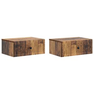 vidaXL Szafka Nocna z szufladą 2 pcs Stare drewno 49 x 34,5 x 20 cm