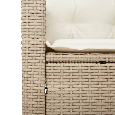 vidaXL Krzesło ogrodowe z poduszkami, beżowe, polirattan