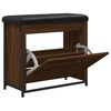 vidaXL Ławka na buty z uchylaną szufladą, brązowy dąb, 62x32x56 cm