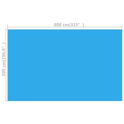 vidaXL Prostokątna pokrywa na basen, 800 x 500 cm, PE, niebieska