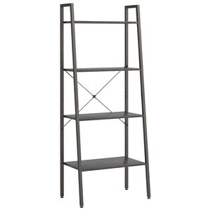 vidaXL Regał drabina z 4 p&oacute;łkami, czarny, 56x35x140 cm