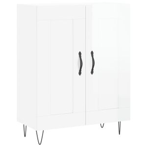 vidaXL Szafka, biała, połysk, 69,5x34x90 cm, materiał drewnopochodny