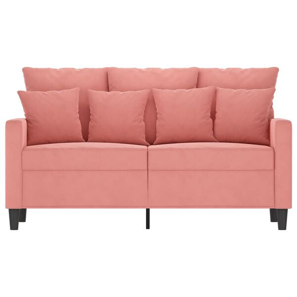 vidaXL Sofa 2-osobowa, r&oacute;żowy, 120 cm, tapicerowana aksamitem