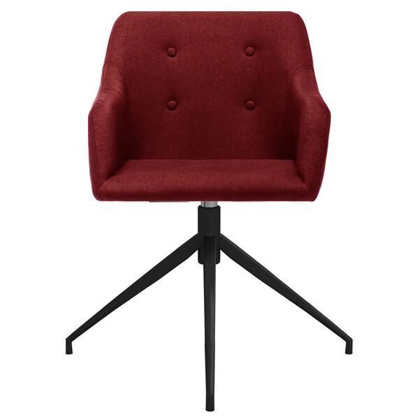 vidaXL Obrotowe krzesła stołowe, 6 szt., winna czerwień, obite tkaniną