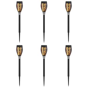 vidaXL Lampy solarnie zasilane z ostrzem do ziemi 6 pcs Ciepła biel