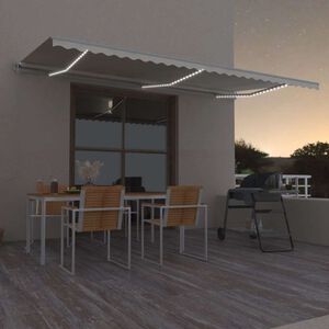 vidaXL Automatycznie zwijana markiza, LED i czujnik wiatru, 600x300 cm