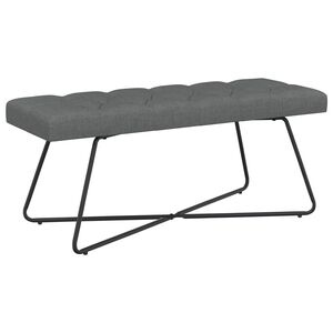 vidaXL Ławka z guzikami ciemnoszary 110 x 40 x 46 cm tkanina