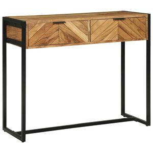 vidaXL Konsola z szufladą Brązowy 90 x 35 x 75 cm Lite Drewno Akacji