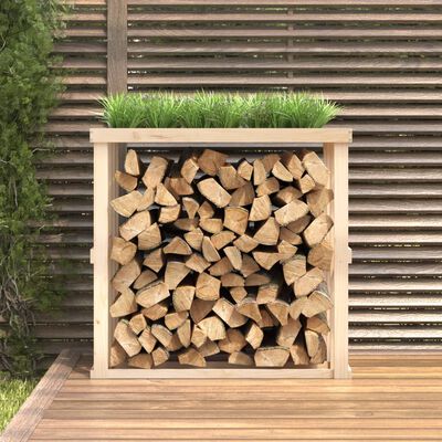 vidaXL Zewnętrzny stojak na drewno, 108x52x106 cm, lita sosna