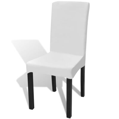 vidaXL Białe, rozciągliwe pokrowce na krzesła, 6 sztuk
