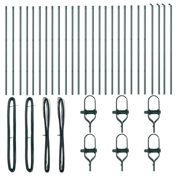 vidaXL Słupek ogrodzeniowy. 26 pcs Zielony 3,2 x 3,2 x 210 cm Stal