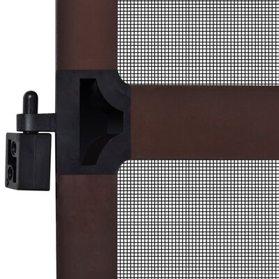 vidaXL Moskitiera na drzwi z brązową ramą, 100 x 215 cm