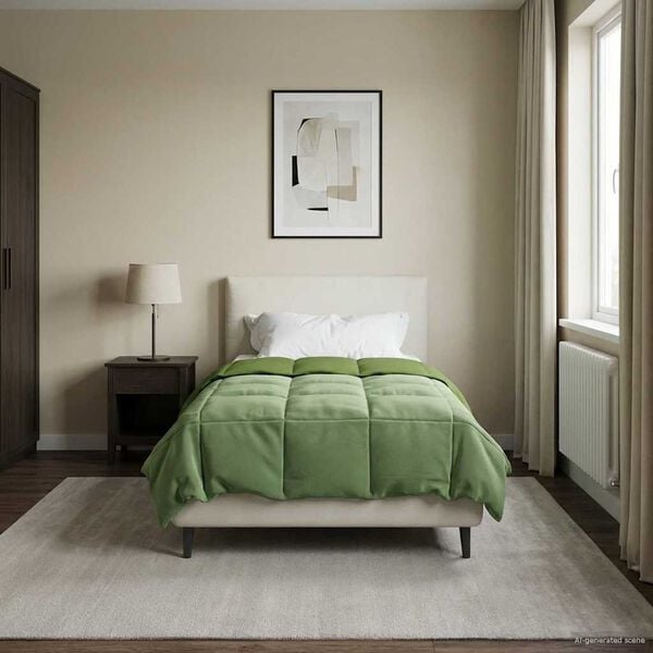 vidaXL Letni Kołdra Kwiłtowany Zielony 135 x 220 cm Mikrofibra