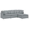vidaXL Sofa modułowa z podn&oacute;żkiem i poduszkami Tkanina jasnoszara