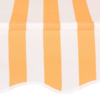 vidaXL Markiza zwijana ręcznie, 200 cm, pomarańczowo-białe pasy