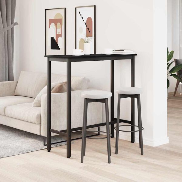 vidaXL st&oacute;ł Czarny Dąb 100 x 40 x 100,5 cm Drewno inżynieryjne i stal