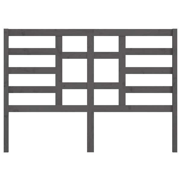 vidaXL Wezgłowie ł&oacute;żka, szare, 126x4x104 cm, lite drewno sosnowe