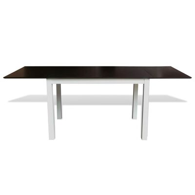 vidaXL Rozkładany stół jadalniany, kauczuk, brązowo-biały, 190 cm