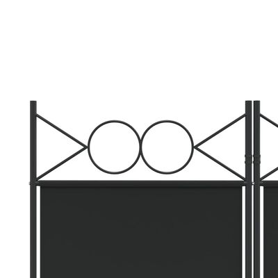 vidaXL Parawan 6-panelowy, czarny, 240x220 cm, tkanina