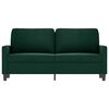 vidaXL Sofa 2-osobowa, ciemnozielona, 140 cm, tapicerowana aksamitem