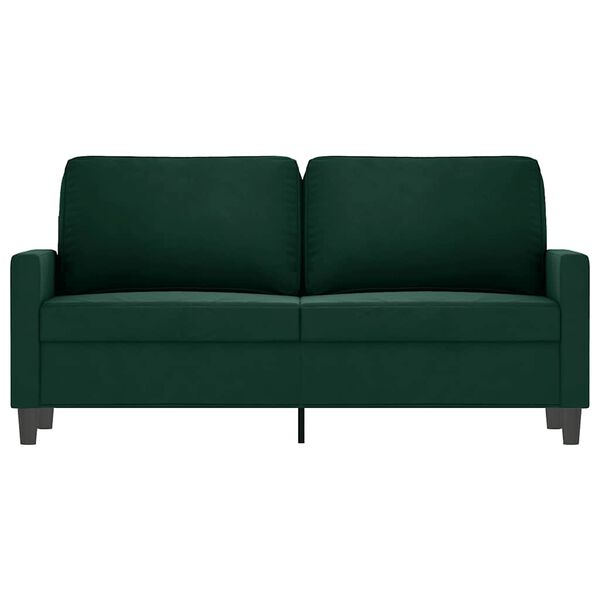 vidaXL Sofa 2-osobowa, ciemnozielona, 140 cm, tapicerowana aksamitem