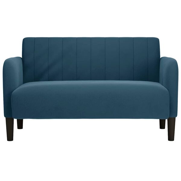 vidaXL Sofa dwuosobowa niebieska 109 cm aksamitna