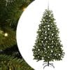 vidaXL Sztuczna choinka 210 cm 300 LED Ciepła biel PVC i stal zielony