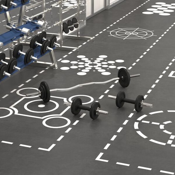 vidaXL Sztanga i hantle z zestawem obciążnik&oacute;w, 30 kg, żeliwo