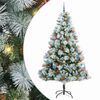 vidaXL Sztuczna choinka Zielono-biały 240 cm PVC, Metal i Plastik