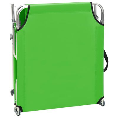 vidaXL Składany leżak z zadaszeniem, stalowy, kolor zielone jabłuszko