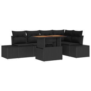 vidaXL Zestaw Sof na Ogr&oacute;d z przechowywaniem 6 pcs Czarny Polirattan