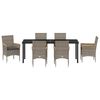 vidaXL Zestaw do jadalni w ogrodzie z poduszką 7 pcs Szary polirattan