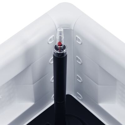 vidaXL Podwyższona donica z systemem podlewania, biała, 43x43x33 cm
