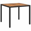 vidaXL St&oacute;ł Ogrodowy Czarny 90 x 90 x 75 cm polirattan