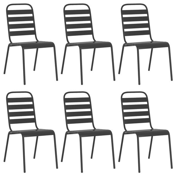 vidaXL 7-częściowy zestaw mebli ogrodowych, antracytowy, stal