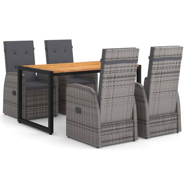 vidaXL 5-częściowy zestaw mebli ogrodowych, szary
