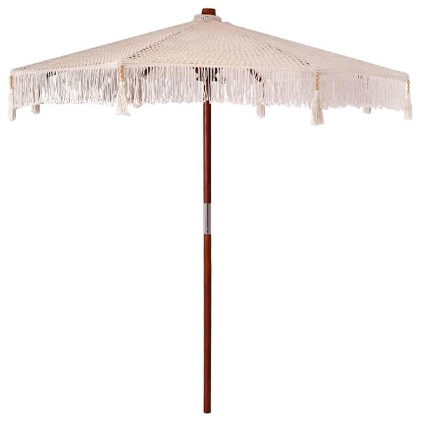 vidaXL Parasol Makramowy Kremowy 252.5 x 252.5 x 260 cm